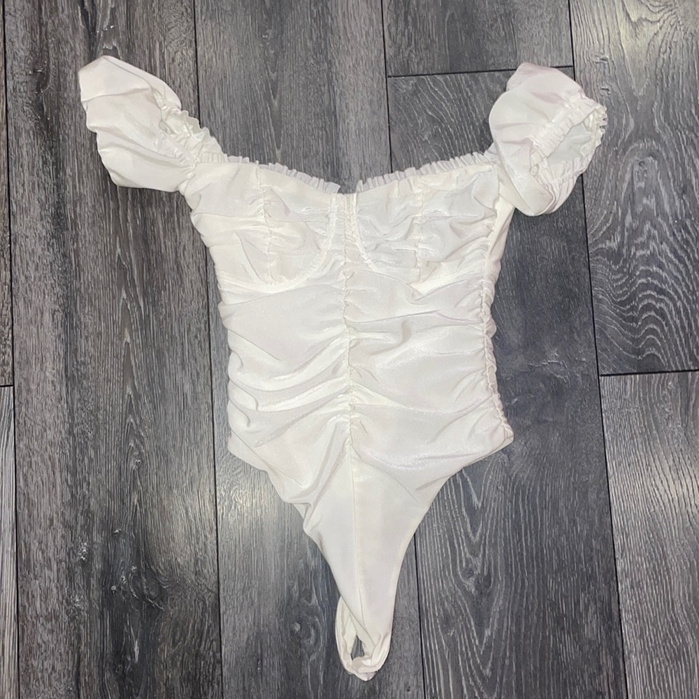 Tiger mist ruched bodysuit